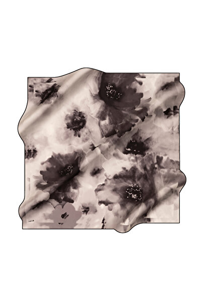 Aker Gray 90X90 Silk Crepe Satin Scarf
