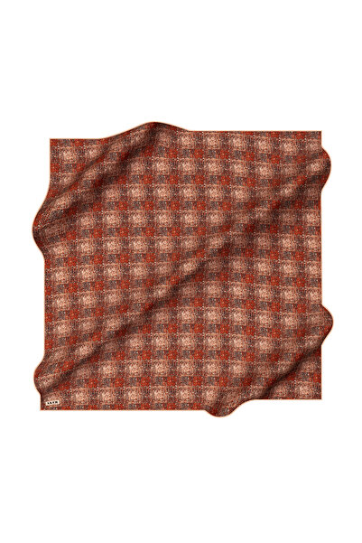 Aker Orange 90X90 Silk Crepe Satin Scarf