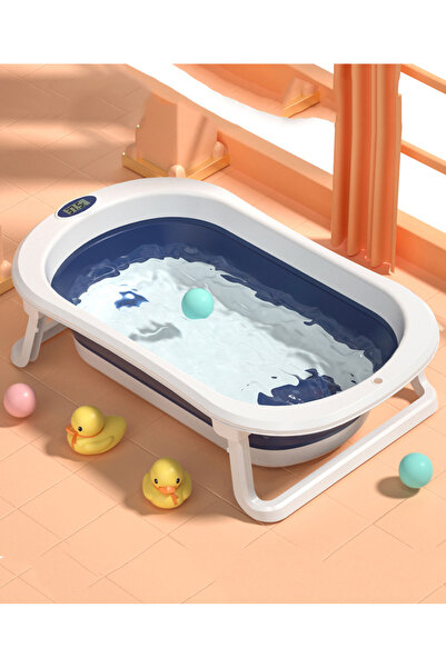 Fab N Funky Baby Foldable Bathtub, Built-in Thermometer, Spacious Tub, Sturdy...