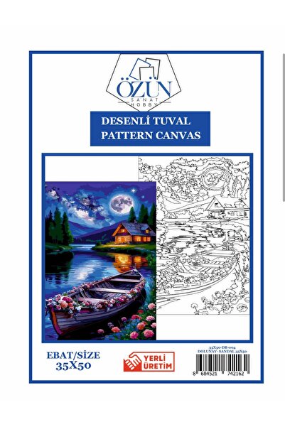 tuvval Desenli Tuval DOLUNAY SANDAL 35x50 Desenlerle Boyama
