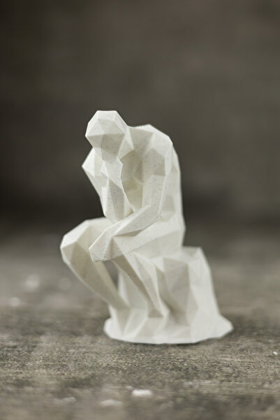 domini Düşünen Adam - Dekoratif Geometrik Figür/Biblo - 12 cm
