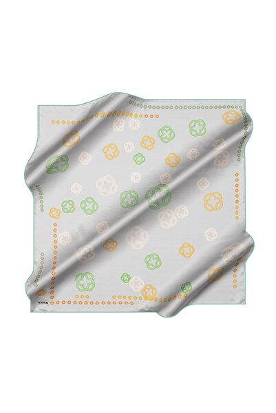 Aker Light Blue 90X90 Silk Crepe Satin Scarf