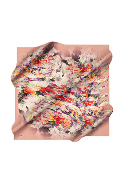 Aker Light Pink 90X90 Silk Crepe Satin Scarf