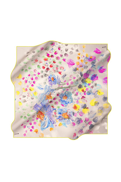 Aker Light Pink 90X90 Silk Crepe Satin Scarf