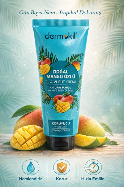 Dermokil كريم اليدين والجسم بخلاصة المانجو الطبيعية - واقي 75 مل
