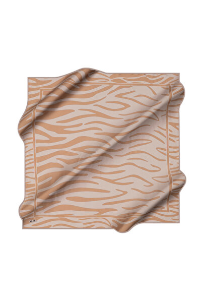 Aker Light Gray 90X90 Silk Crepe Satin Scarf