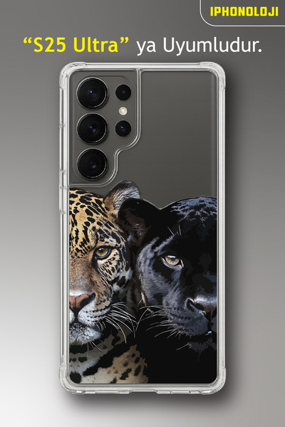 Caseji غطاء هاتف سامسونج S25 ألترا متوافق مع نمط الفهد الشفاف المطبوع والمقاو...