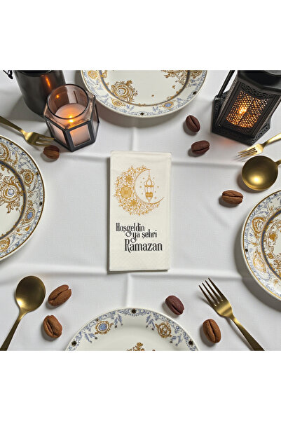 Zey-Al مناديل ورقية منقوشة بتصميم مدينة رمضان، عبوة تحتوي على 25 منديلًا