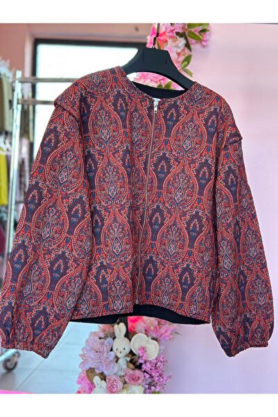 SEVİLEN Büşra Nur Boutigue Etnik Desenli Bomber Ceket