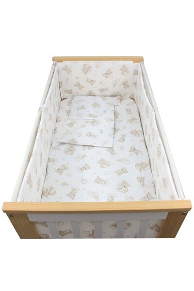 PRICHINDEL Set de lenjerie de pat Crème Bear on Cloud 140x70cm