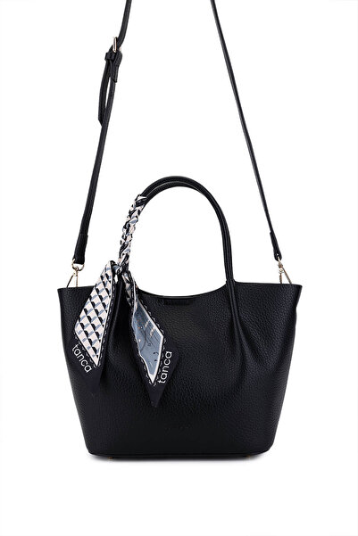 Tamer Tanca Women's Faux Leather Black Shoulder Bag