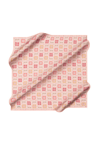 Aker Pink 90X90 Silk Crepe Satin Scarf