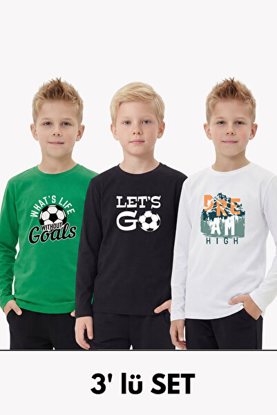 panios kids 3-компонентна мъжка тениска с дълъг ръкав, с детайли на деколтето...