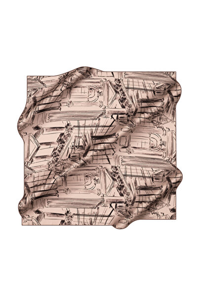 Aker Black 90X90 Silk Crepe Satin Scarf