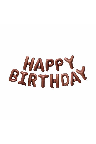 Party City 16'' Happy Birthday Chocolate Foil Balloon Set Brown Birthday Lett...