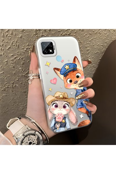 CASEVIBE حافظة هاتف عالية الجودة متوافقة مع Realme C21، تصميم كرتوني فاخر وأنيق