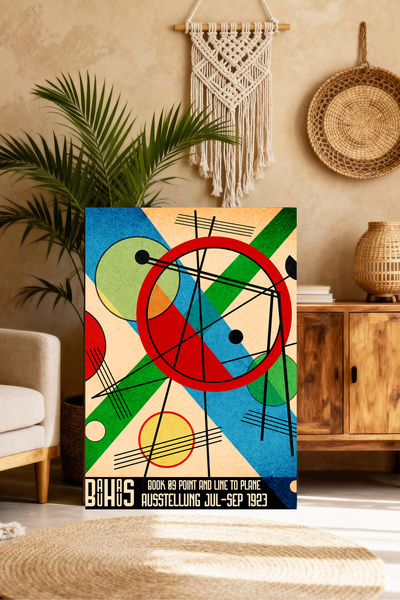 Mushen Studio Tablou de artă retro Bauhaus: Punct și linie spre plan - Decor ...