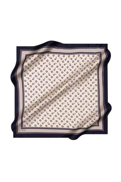 Aker Off-White 90X90 Silk Crepe Satin Scarf