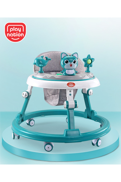 PlayNation مشاية أطفال متعددة الوظائف من بلاي نيشن، بتصميم قطة، قابلة لتعديل ...