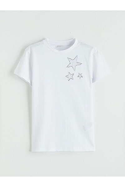 LC Waikiki RMZ GİYİM FARKIYA تي شيرت بناتي مطبوع عليه نجمة روبا ياكا