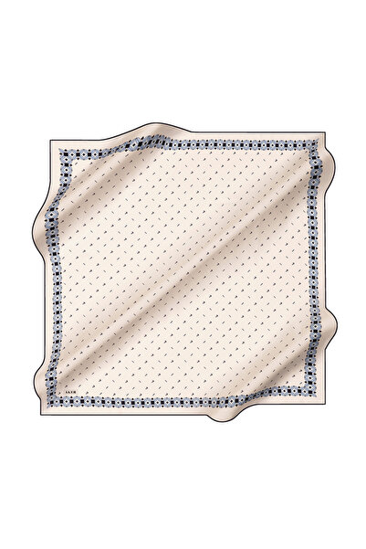 Aker White 90X90 Silk Crepe Satin Scarf