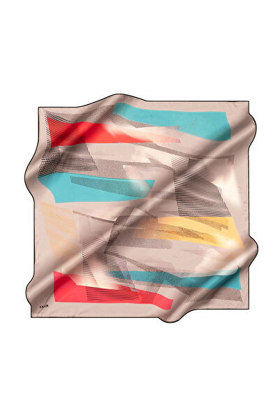Aker Gray 90X90 Silk Crepe Satin Scarf