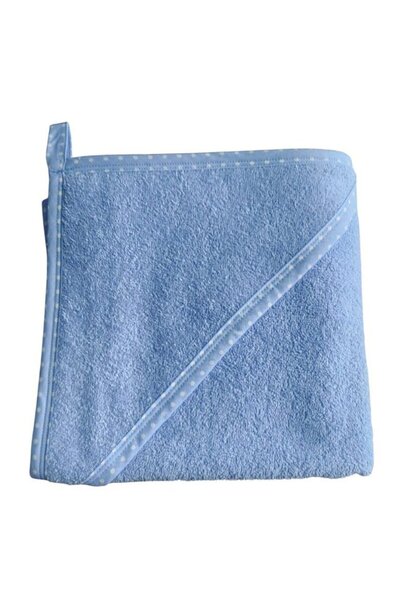PRICHINDEL Hooded Towel, Cotton, Blue with Dots, 75 x 75 cm