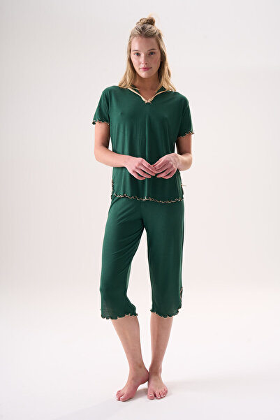 Etoile Bamboo Short Sleeve Capri Set with Ribbon Detail