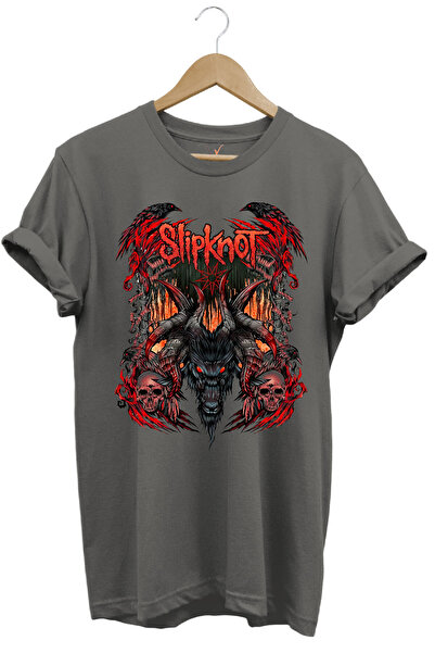WİDİ Slipknot Music Band Rock Metal Printed Punk Goat and Skull Design Basic ...