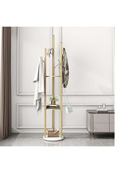 Arabest Coat Rack Stand, Rotary Coat Rack Freestanding with 3 Tier Storage Sh...