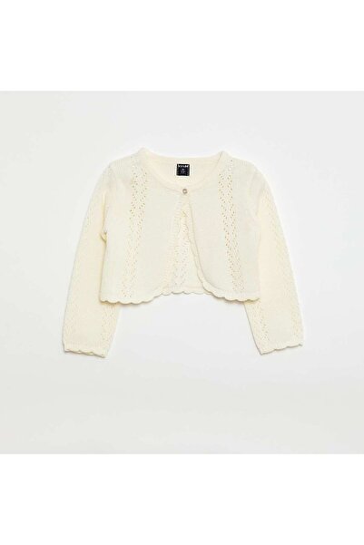 KIABI Openwork Knit Bolero WHITE