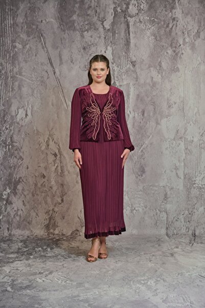 QUİZAS Velvet Bodice, Embellished with Embroidery and Stone Accessories, Slee...