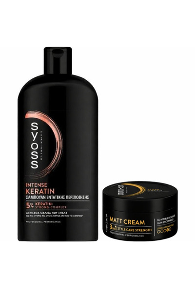 Syoss Intense Keratin Şampuan, Kırılma Karşıtı Bakım 750 ml + Wax Matt Fiber-...