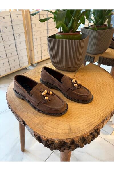 POTEEN Vega Women's Loafer Beaded Soft Suede Anatomical Shoes P330-Brown