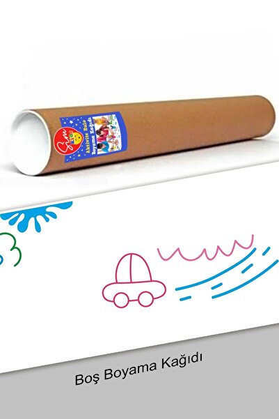 Sim Tasarım Sim Kids Boş Dev Aktivite Rulo Boyama Kağıdı Beyaz