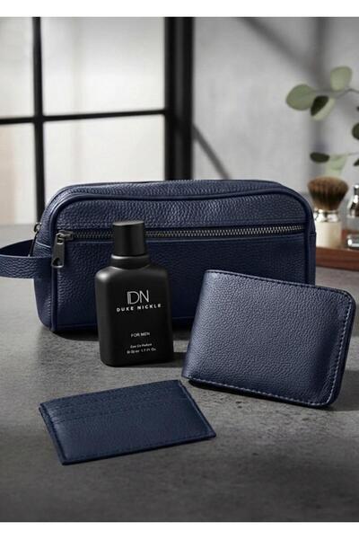 Duke Nickle Muški Novčanik Torba Držač za kartice parfem tamnoplavi poklon set