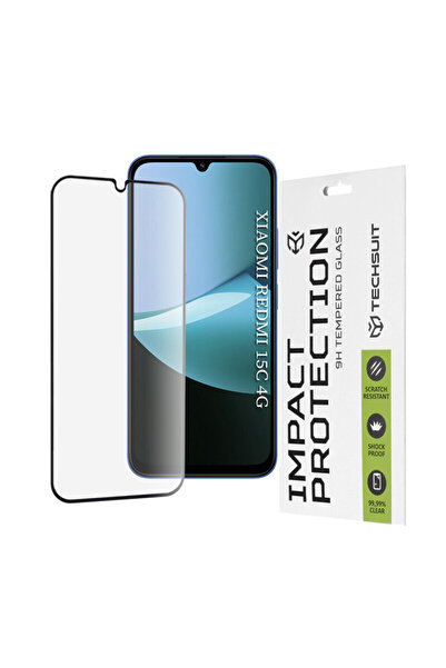 Techsuit Xiaomi Redmi 15C 4G 111D Sticlă completă cu adeziv, neagră