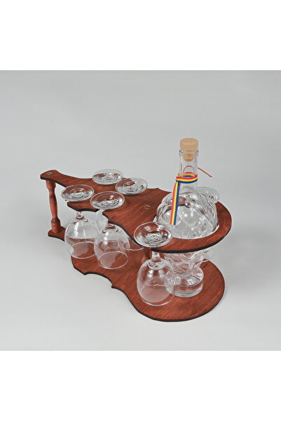 LimArt Minibar vioară cu sticlă strugure și 6 pahare de vin 1x750 ml,6x150 ml...