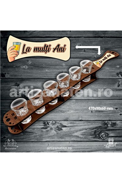 LimArt Stand with 6 brandy glasses 47x8x6 cm - 6x30 ml