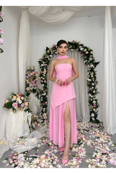 conconmoda Luen Yırtmaç Detaylı Elbise