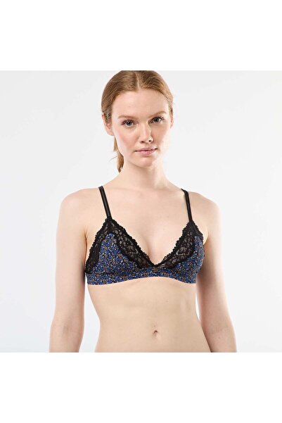 KIABI Printed Wireless Triangle Bra BLUE