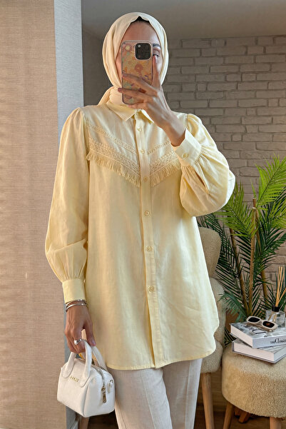 Salih Çelebi 2109 Balloon Sleeve Shirt - Yellow