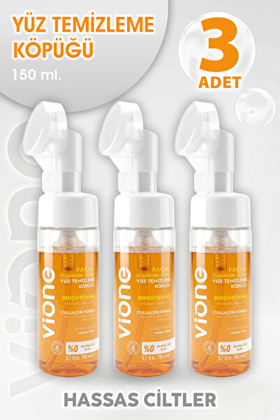 vione Yüz Temizleme Köpüğü Hassas Ciltler İçin Aydınlatıcı Besleyici Özel Mas...