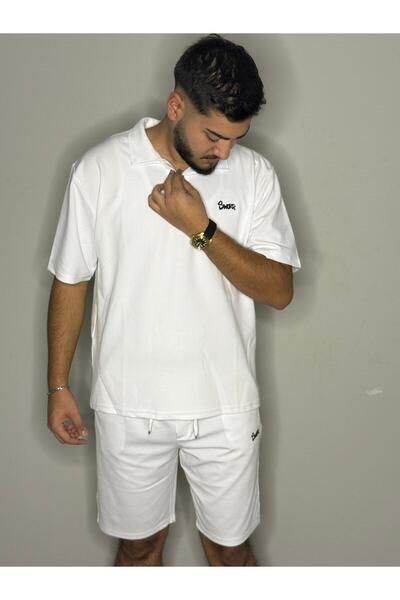 SWORD POLO Men's Polo Collar Shorts Suit Lycra Flexible Fabric Loose Fit