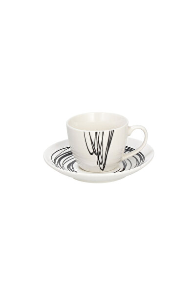 Tognana Metropolis Graphic Art Porcelain Tea Cup & Saucer 200cc – Durable, El...