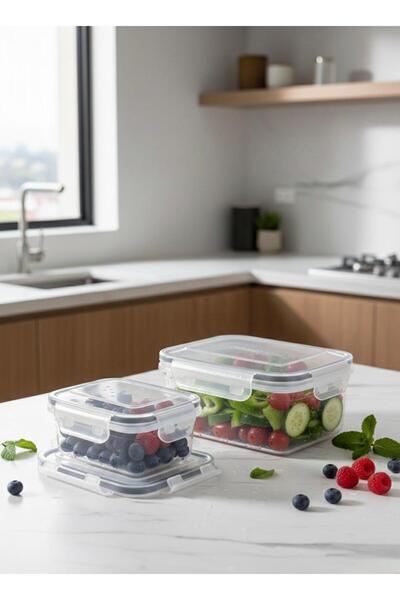 cook&kitchen Seefresh Lockable Storage Container Set of 2 Black