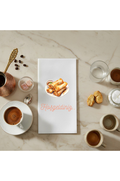 VENORA مناديل تقديم مطبوعة بتصميم الزلابية، مجموعة من 12 قطعة - للعروض التقدي...