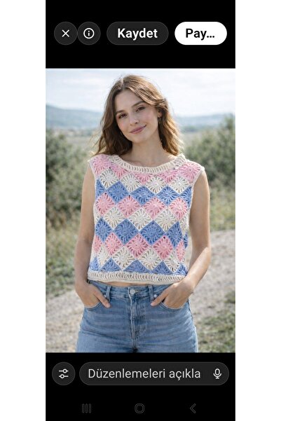 diğerr1 Megahan Tigi Workwear Hand-Embroidered Summer Colorful Sweater, Esme