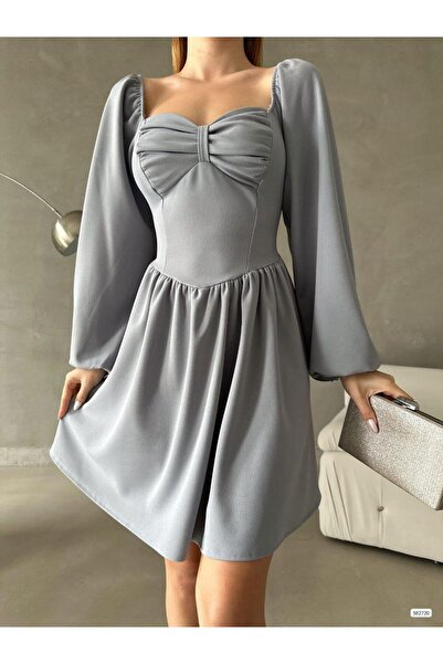 Modafeminen Gray Princess Model Mini Dress 582720
