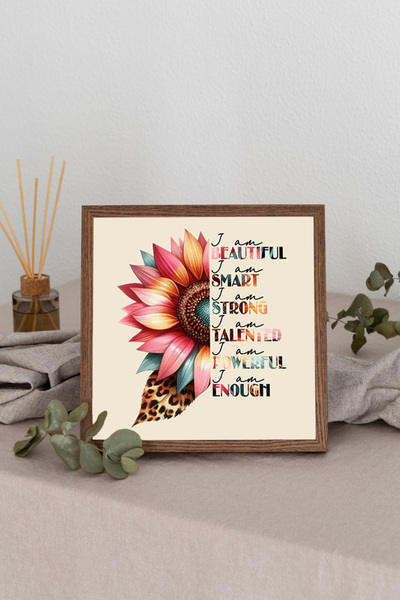 Dekorsiahome Τετράγωνος πίνακας με ξύλινο πλαίσιο TK3587